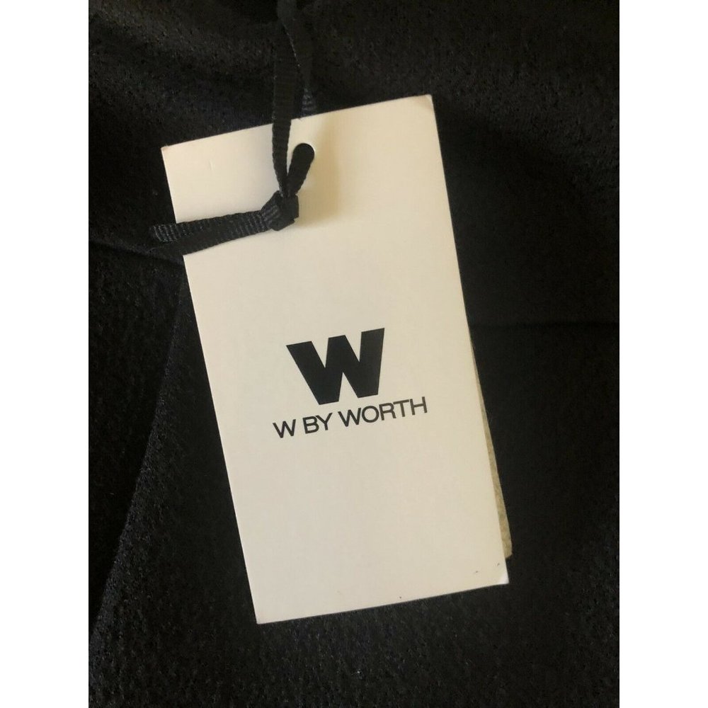 W by Worth Women’s Size 6 Black Pleat Lined Skirt Herringbone Border - Picture 6 of 8